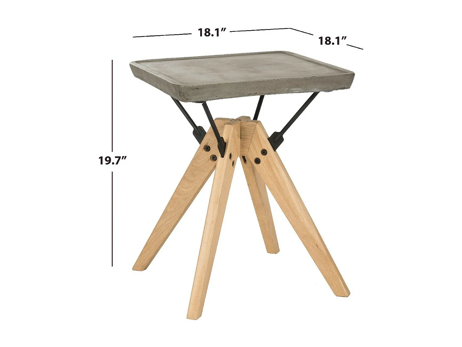 Table d'appoint pour l'extérieur Gris foncé 46 X 46 X 43.94 cm - Hortensia