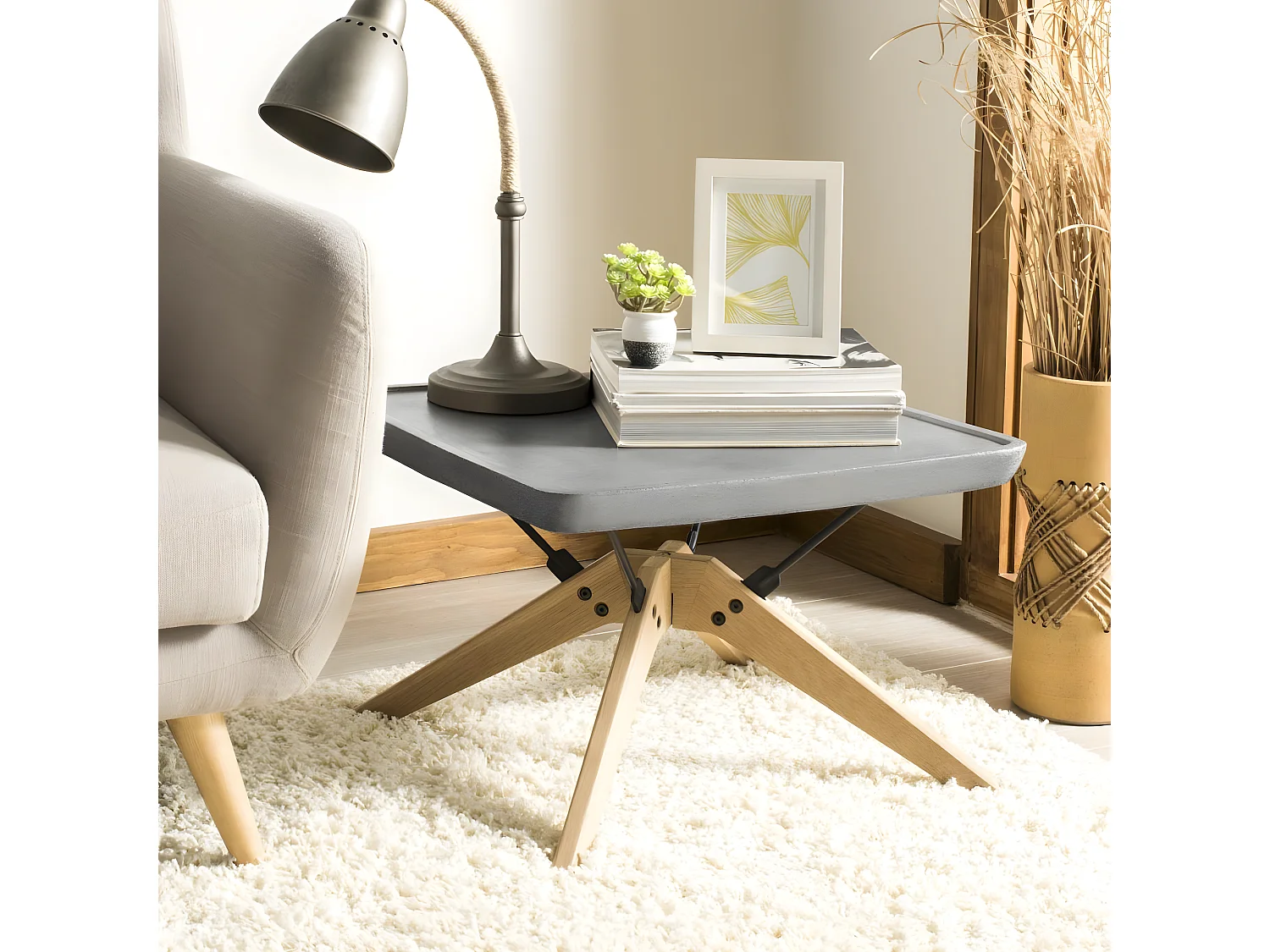 Table basse d'extérieur Gris foncé 56 X 56 X 43.94 cm - Jocelyn