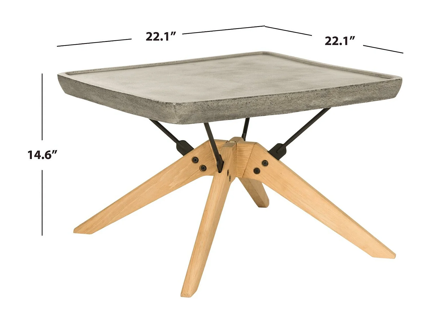 Table basse d'extérieur Gris foncé 56 X 56 X 43.94 cm - Jocelyn