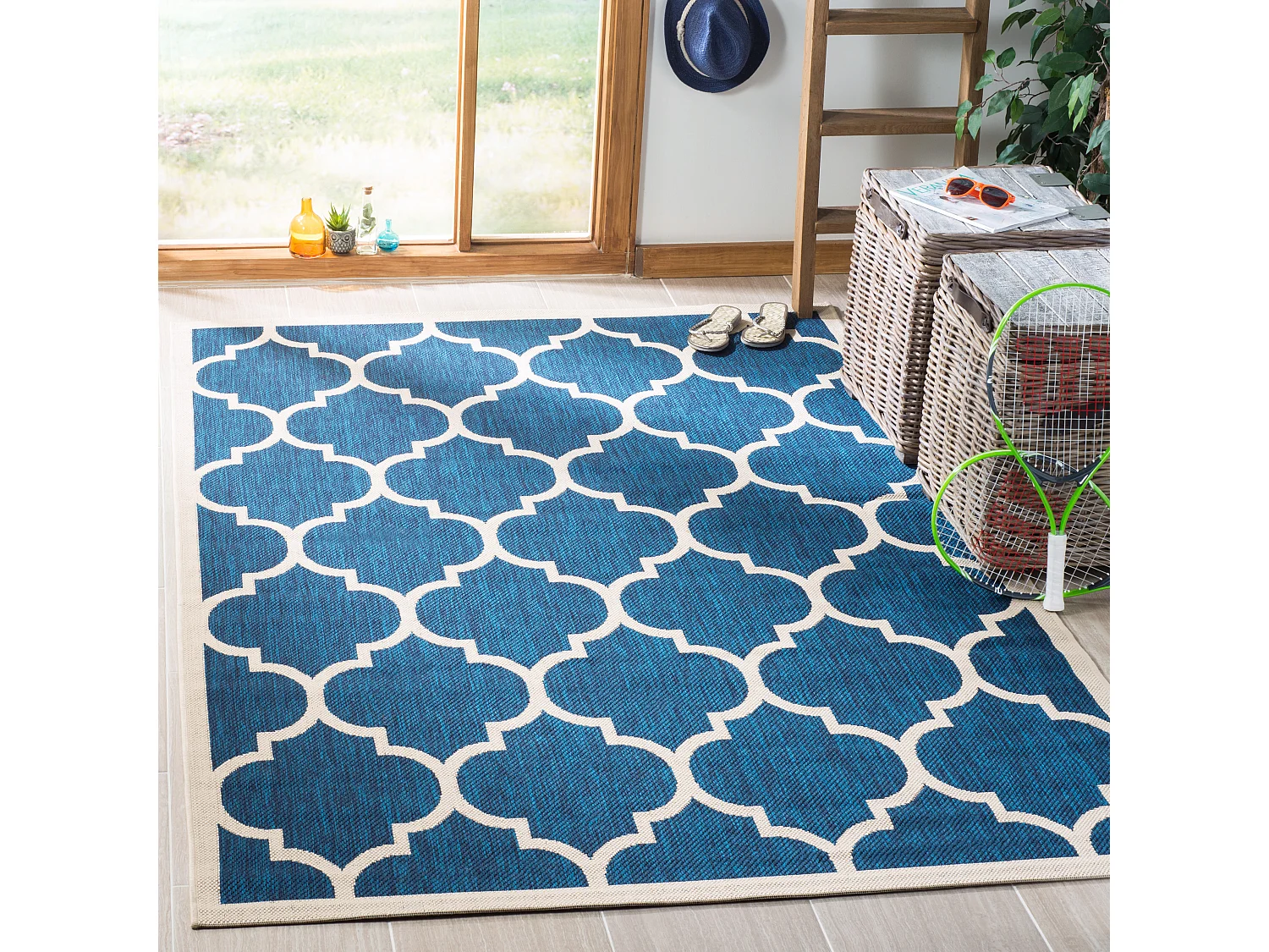 Tapis Bleu Marine/Neutre 122 X 170 cm - Arista
