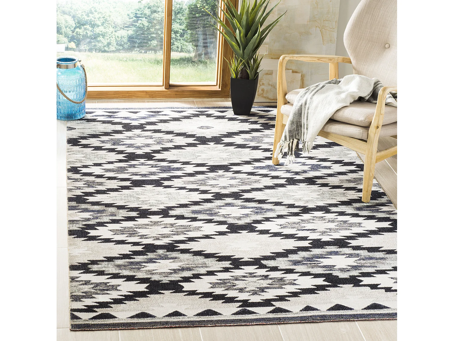 Tapis Gris/Noir 155 X 229 cm - Lailee