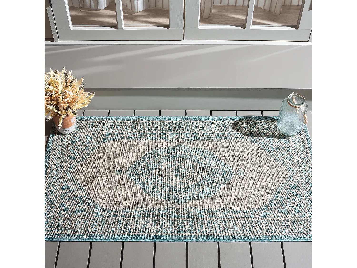 Tapis Gris/Bleu 79 X 152 cm - Amira