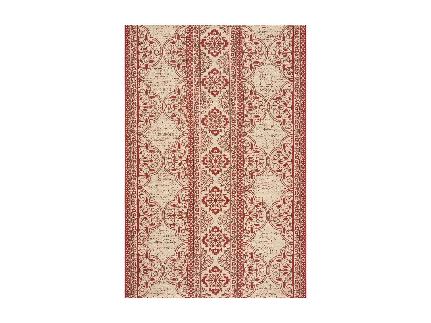 Tapis Rouge/Neutre 122 X 183 cm - Borano