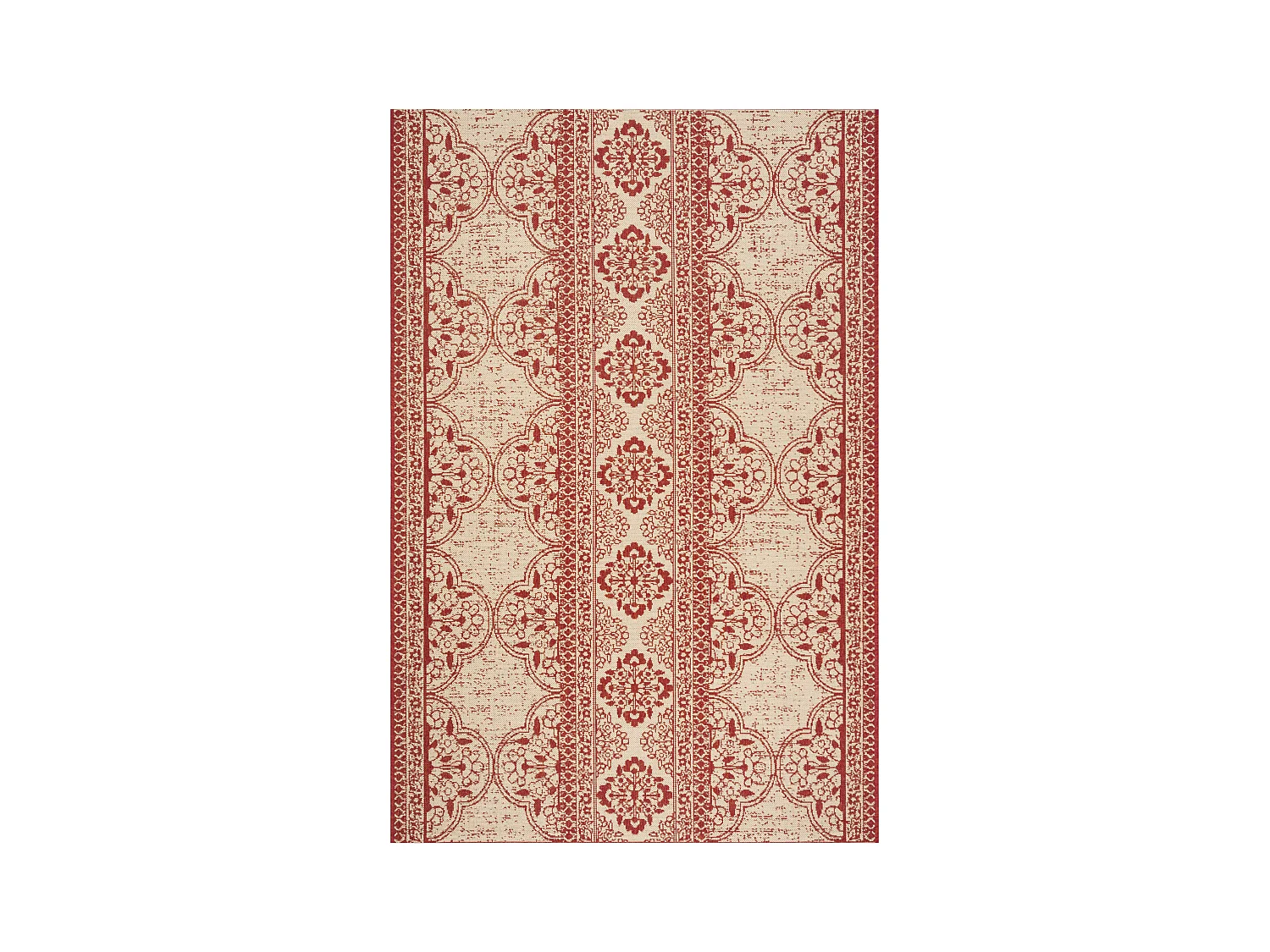 Tapis Rouge/Neutre 122 X 183 cm - Borano