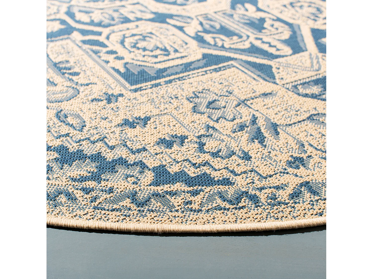 Tapis Bleu/Neutre 91 X 152 cm - Elba