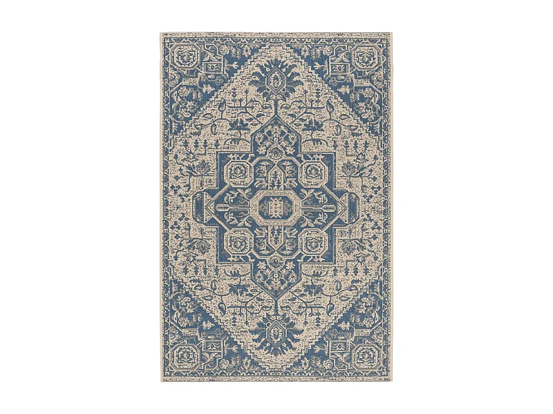 Tapis Bleu/Neutre 91 X 152 cm - Elba