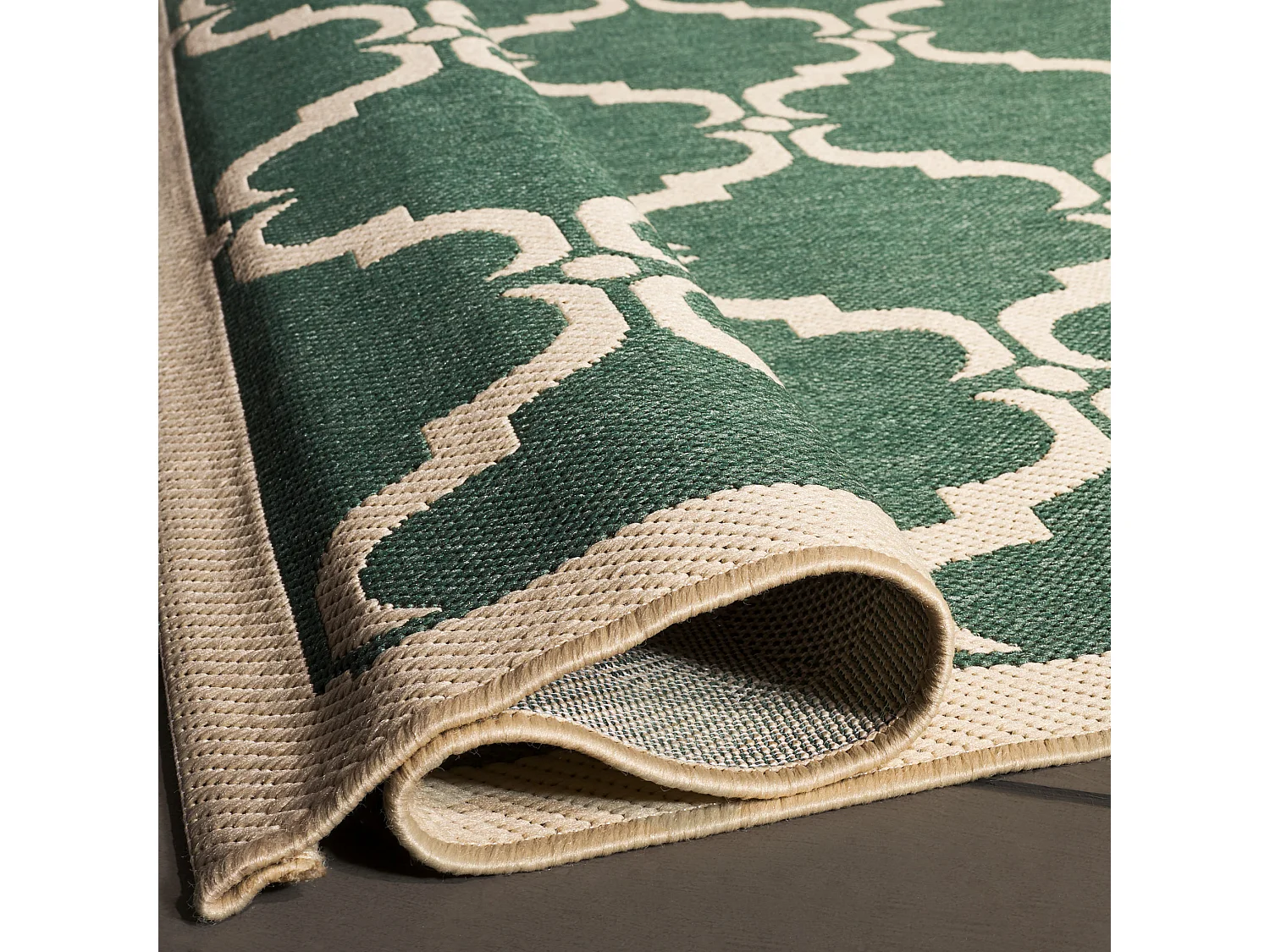 Tapis Vert foncé/Beige 160 x 160 cm - Lugano