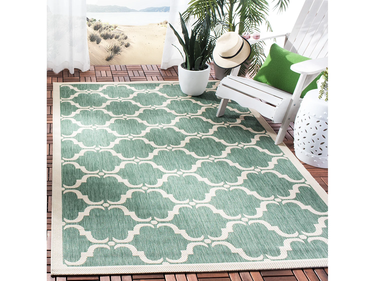 Tapis Vert/Neutre 201 X 290 cm - Lugano