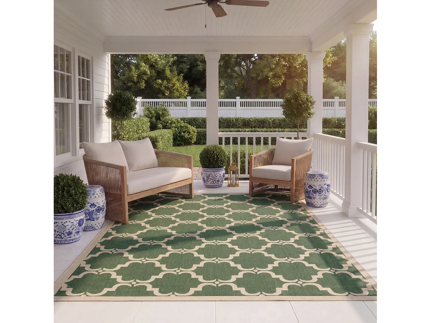 Tapis Vert/Neutre 201 X 290 cm - Lugano