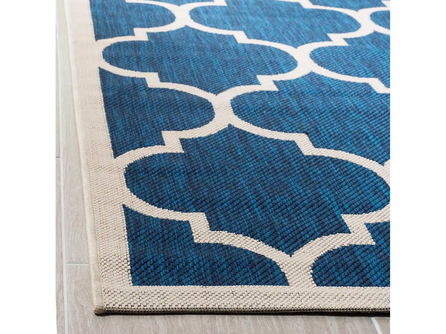 Tapis Bleu Marine/Neutre 79 X 152 cm - Arista