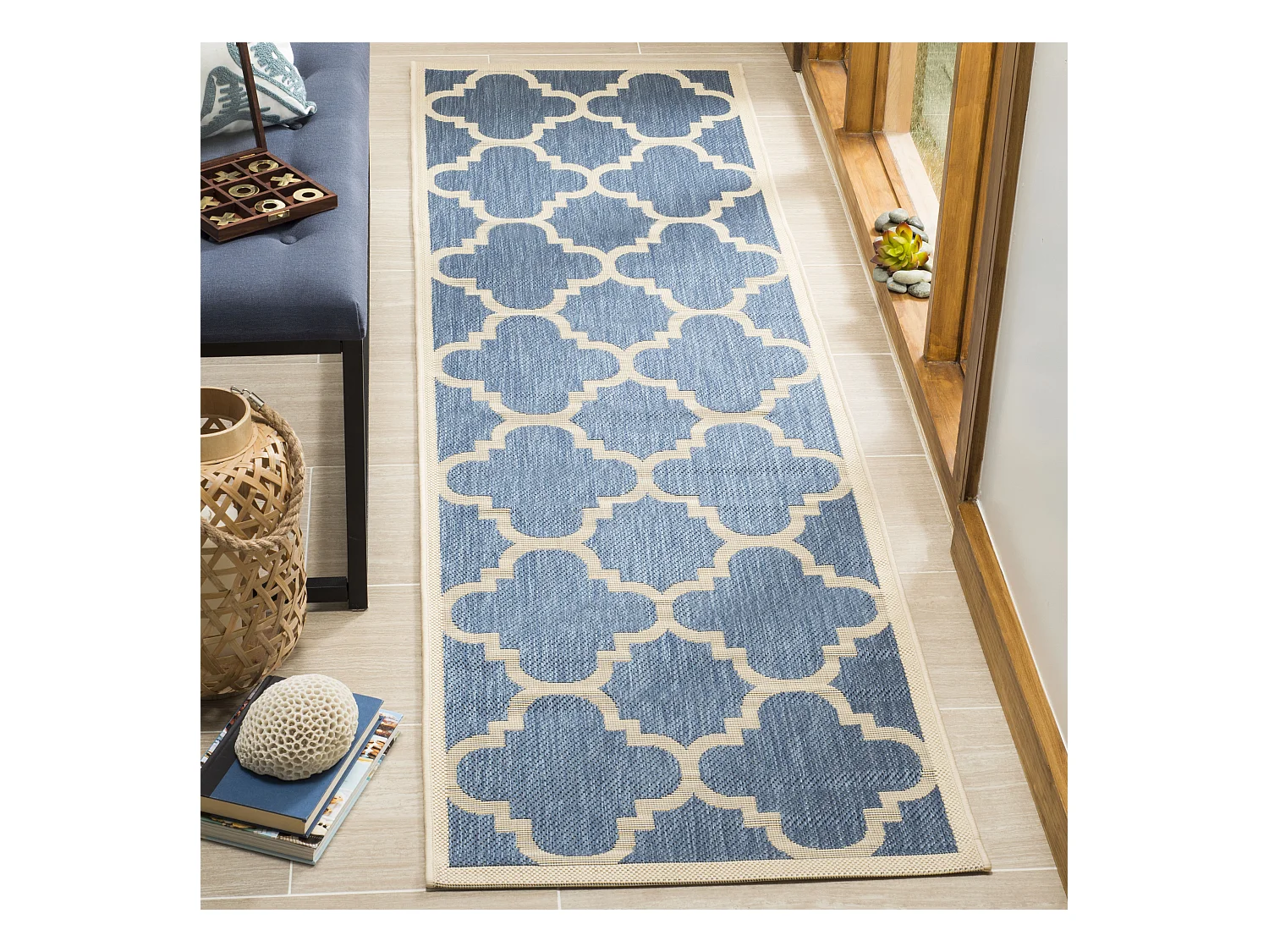 Tapis Bleu/Neutre 69 X 244 cm - Jojo
