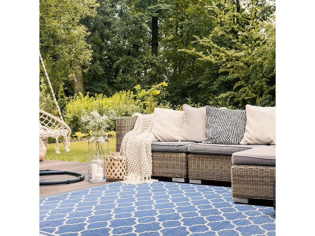 Tapis Bleu/Beige 122 x 170 cm - Bleeker