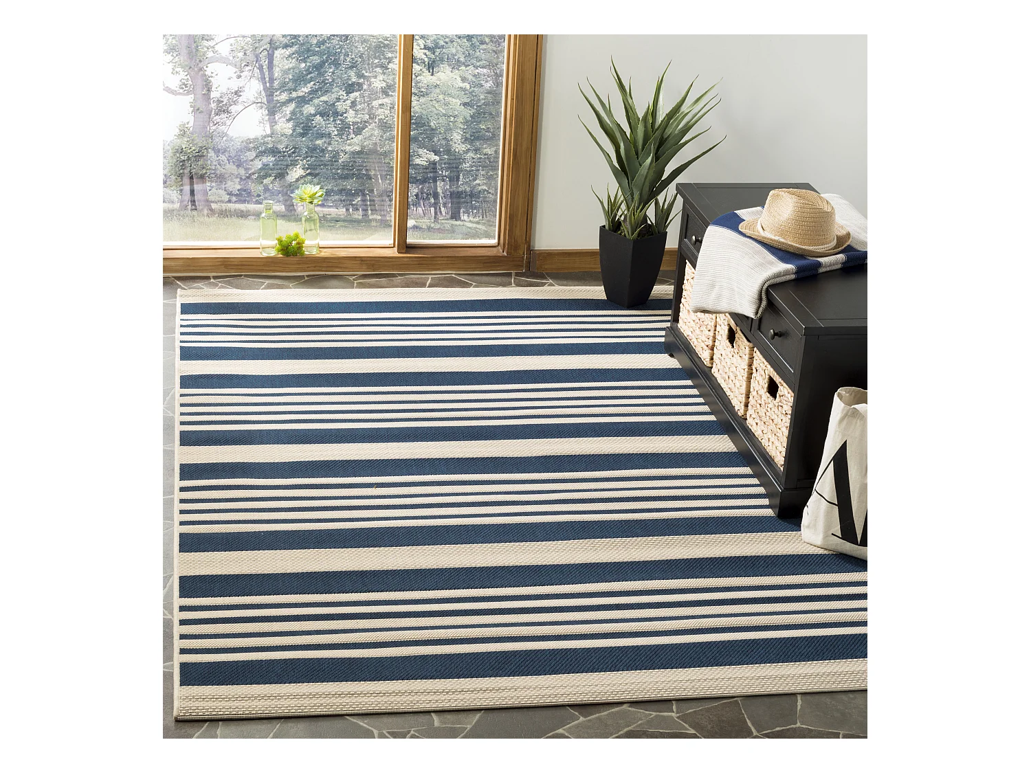 Tapis Bleu Marine/Neutre 160 X 231 cm - Gemma