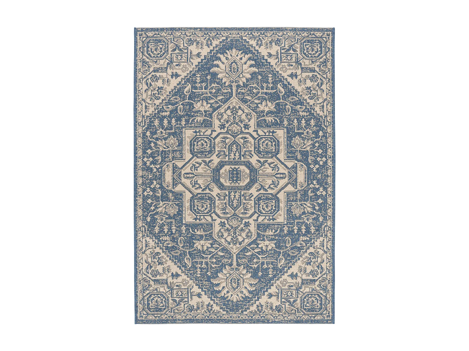 Tapis Neutre/Bleu 79 X 152 cm - Elba