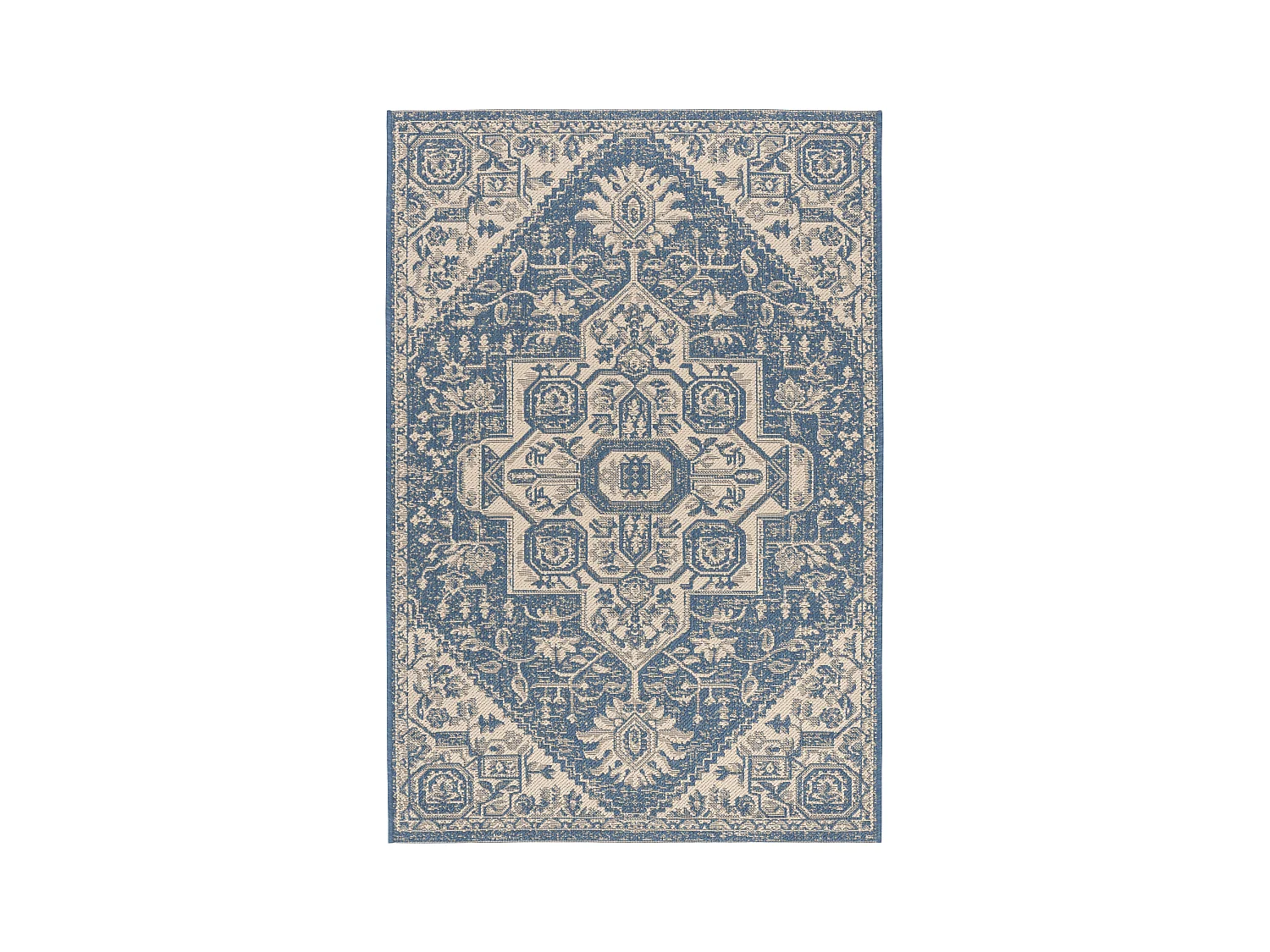 Tapis Neutre/Bleu 79 X 152 cm - Elba