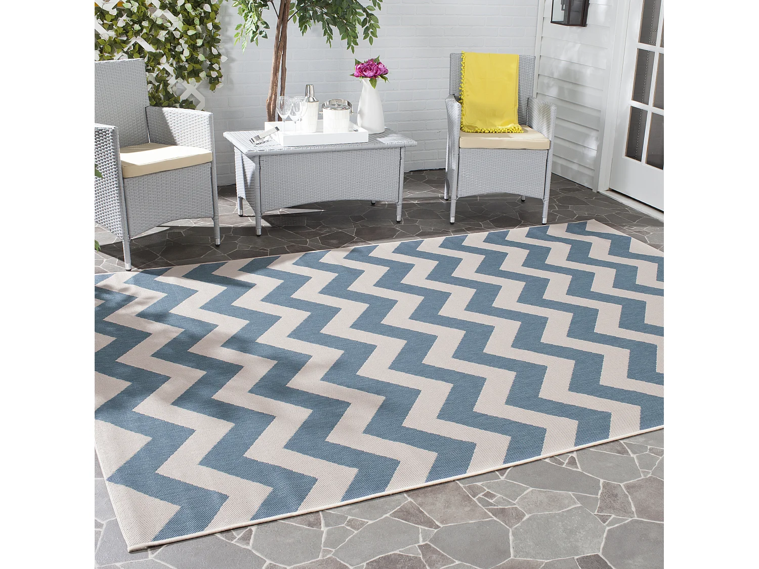 Tapis Bleu & Beige 201 X 290 cm - Chelsea