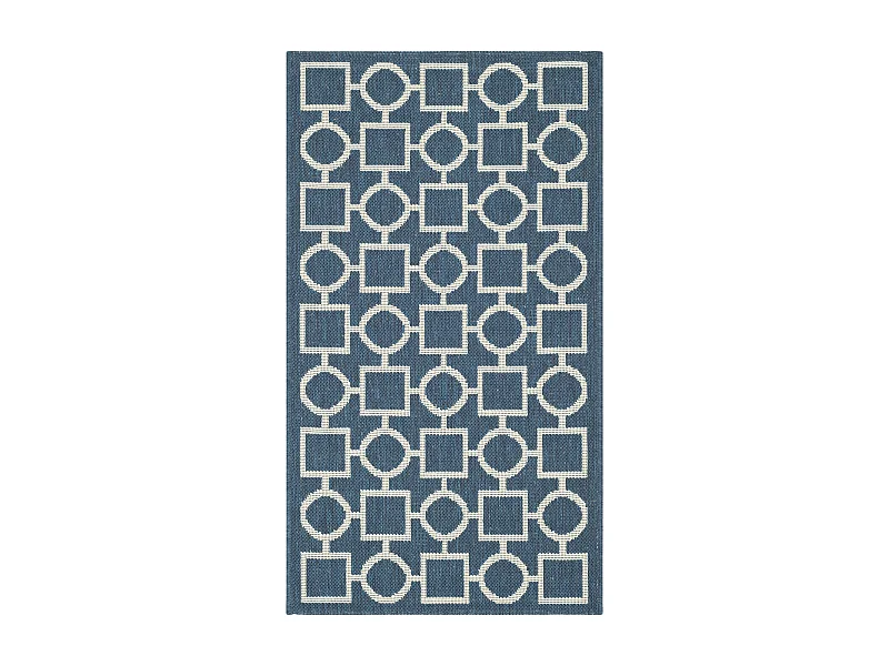 Tapis Bleu Marine/Neutre 79 X 152 cm - Capri