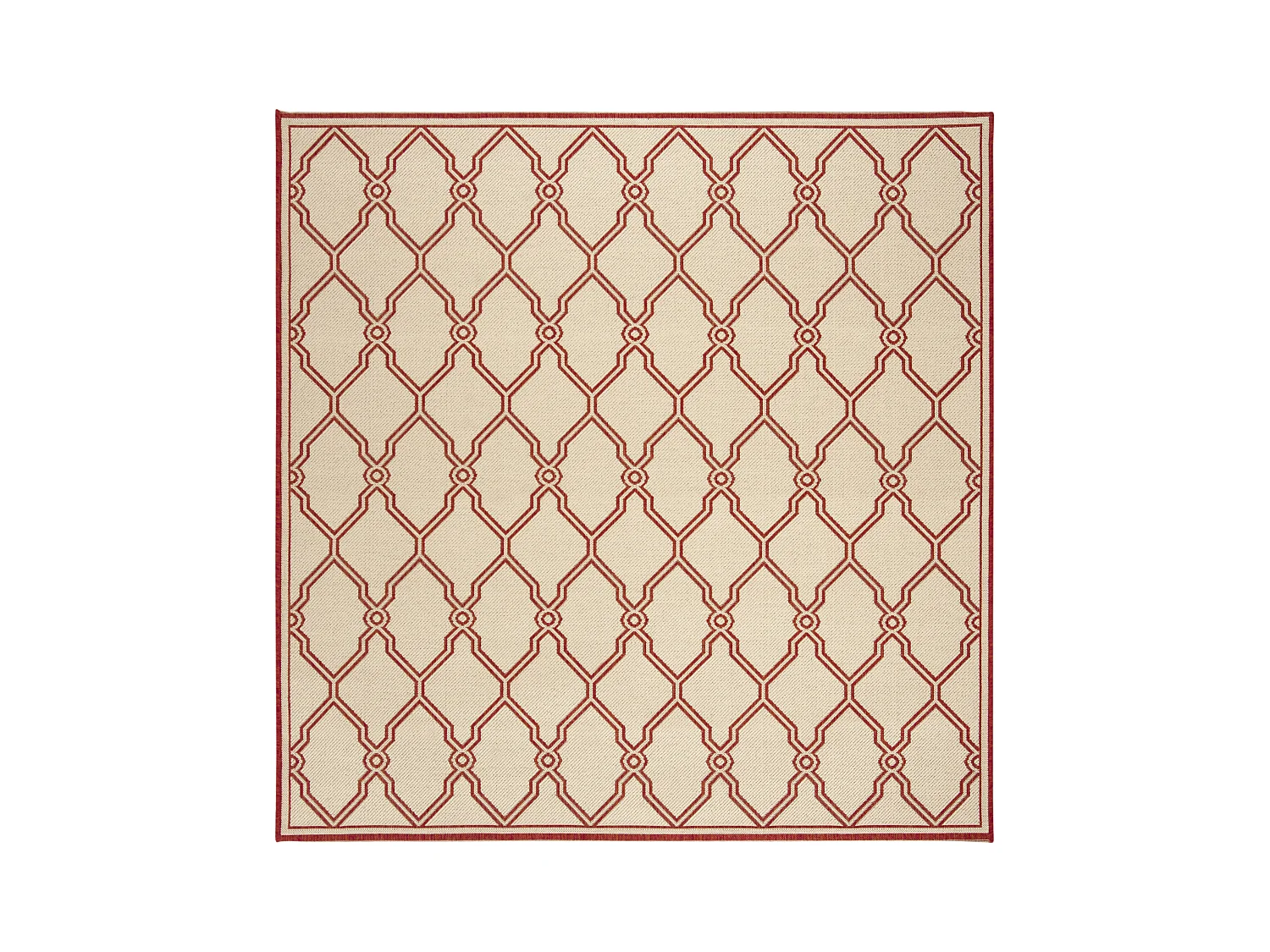 Tapis Rouge/Neutre 201 X 201 cm - Nerano