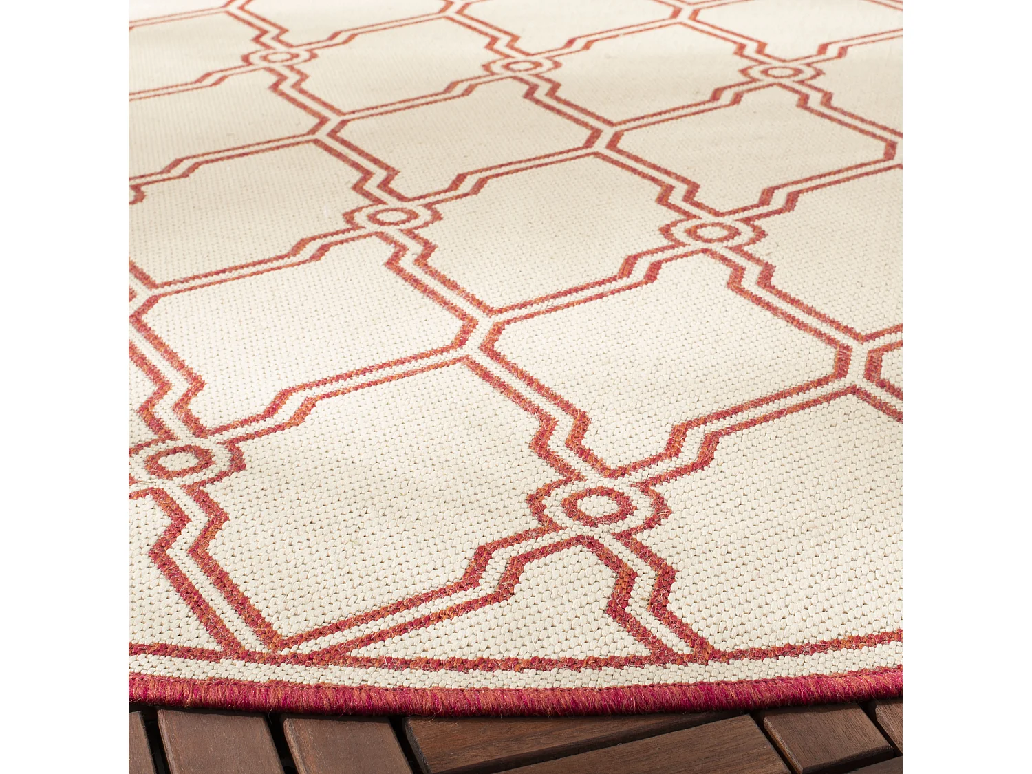 Tapis Rouge/Neutre 201 X 201 cm - Nerano