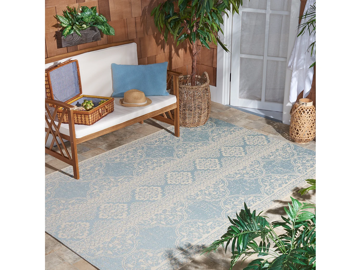 Tapis Bleu/Neutre 122 X 183 cm - Borano