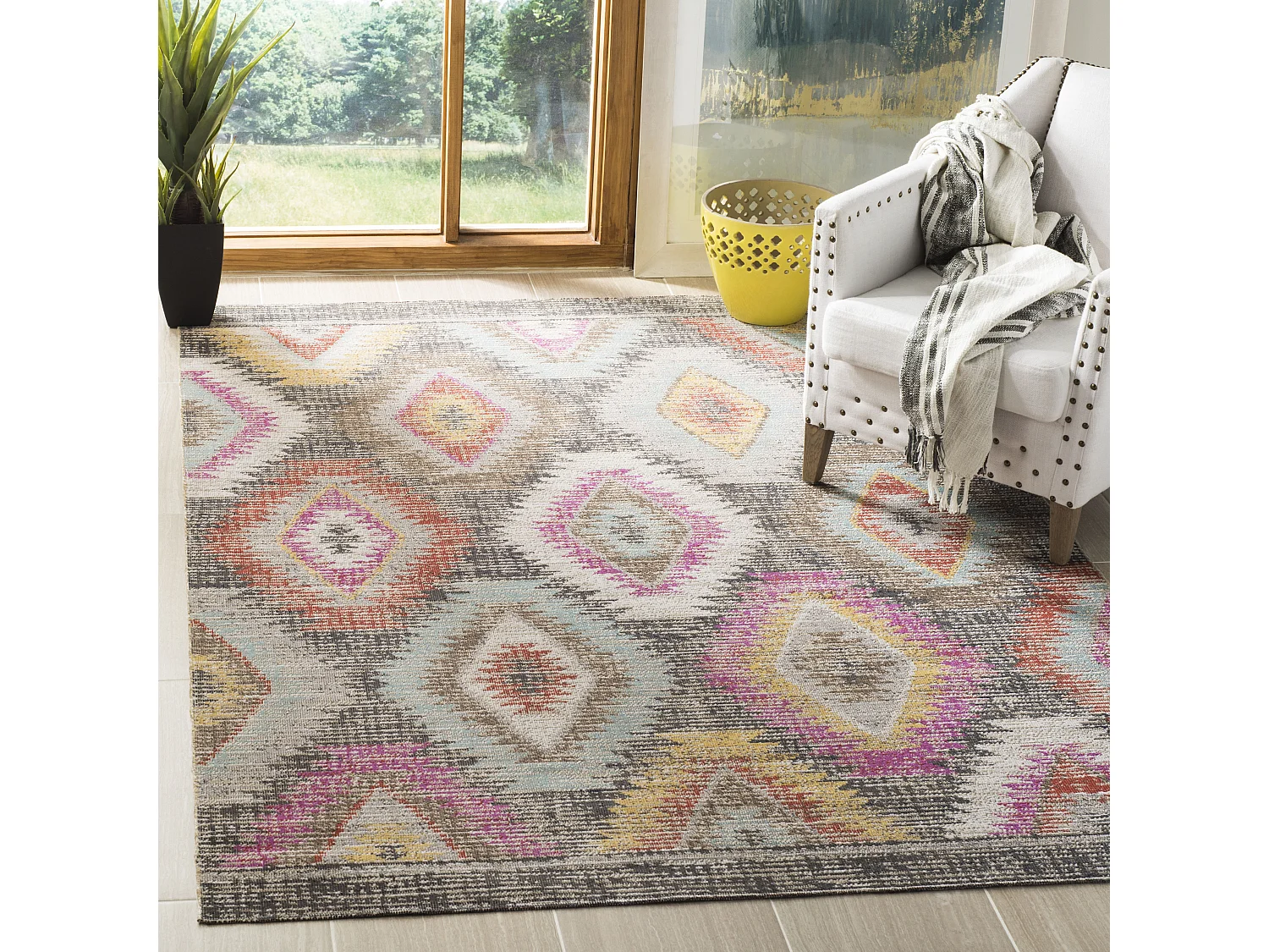 Tapis Gris/Multicolore 122 X 183 cm - Lotte