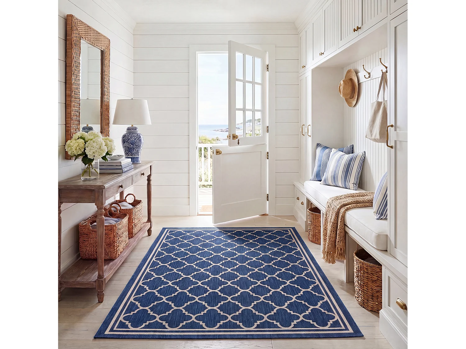 Tapis Bleu Marine/Neutre 201 X 290 cm - Bleeker