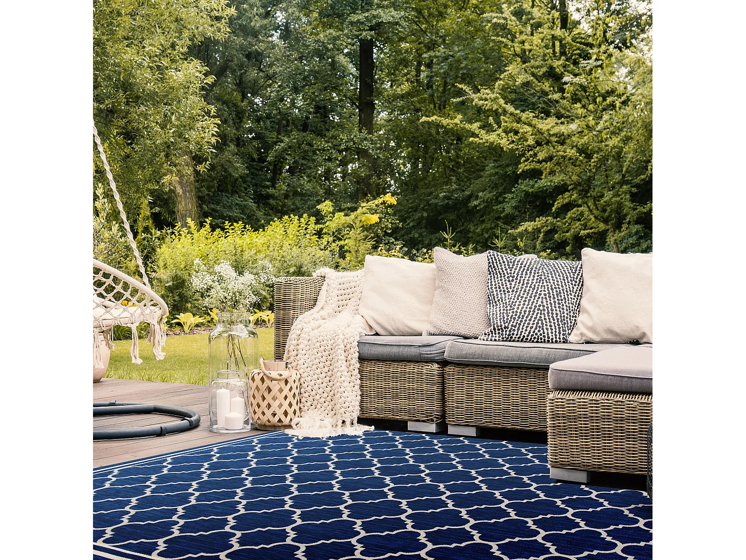 Tapis Bleu Marine/Neutre 201 X 290 cm - Bleeker