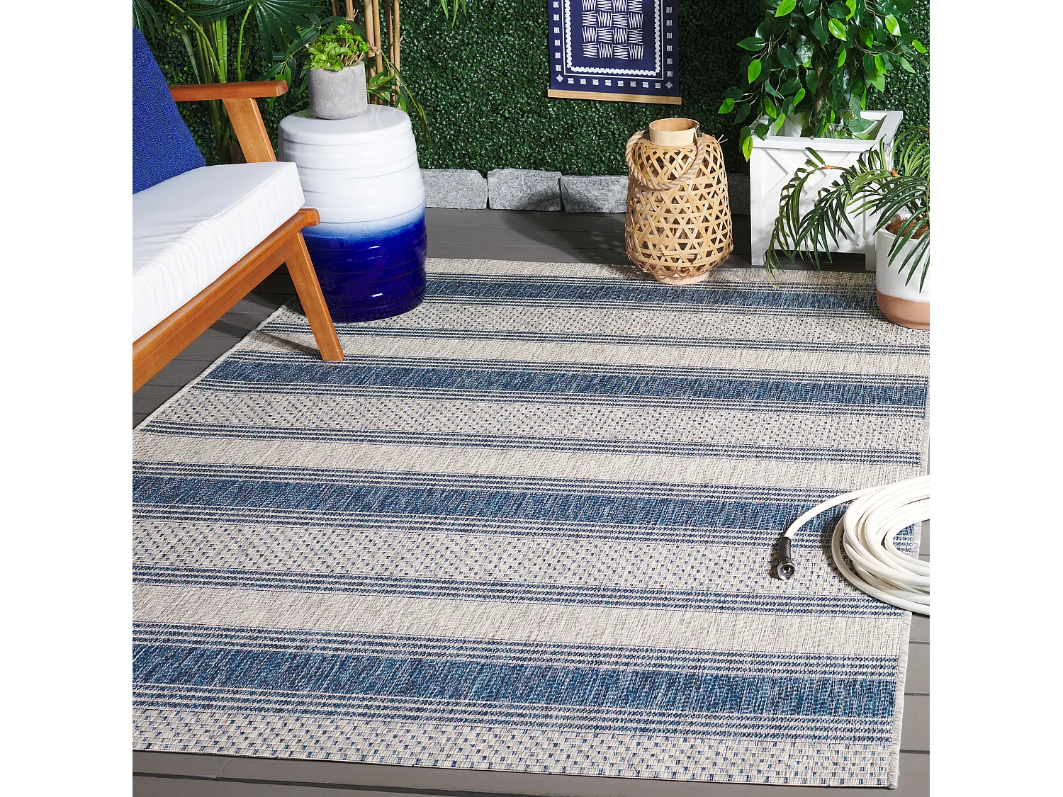 Tapis Gris/Bleu Marine 122 X 170 cm - Odessa