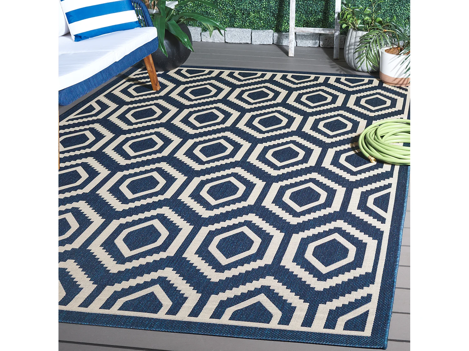 Tapis Bleu Marine/Neutre 201 X 290 cm - Zariah