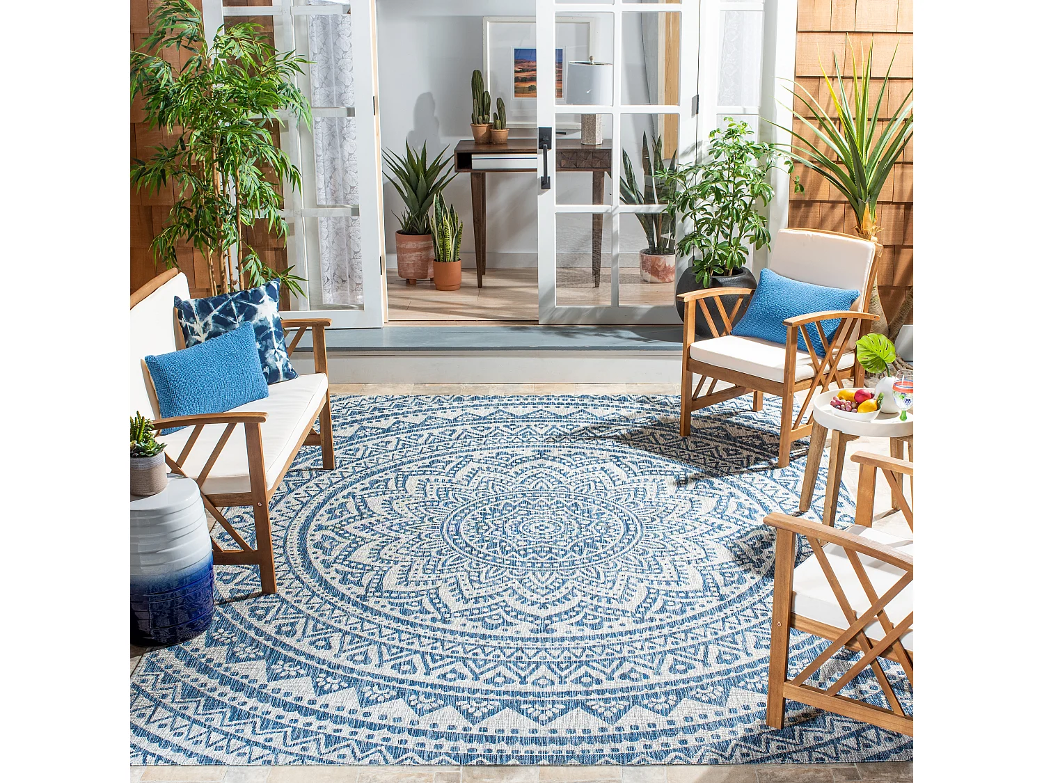 Tapis Gris/Bleu 235 x 330 cm - Kalene