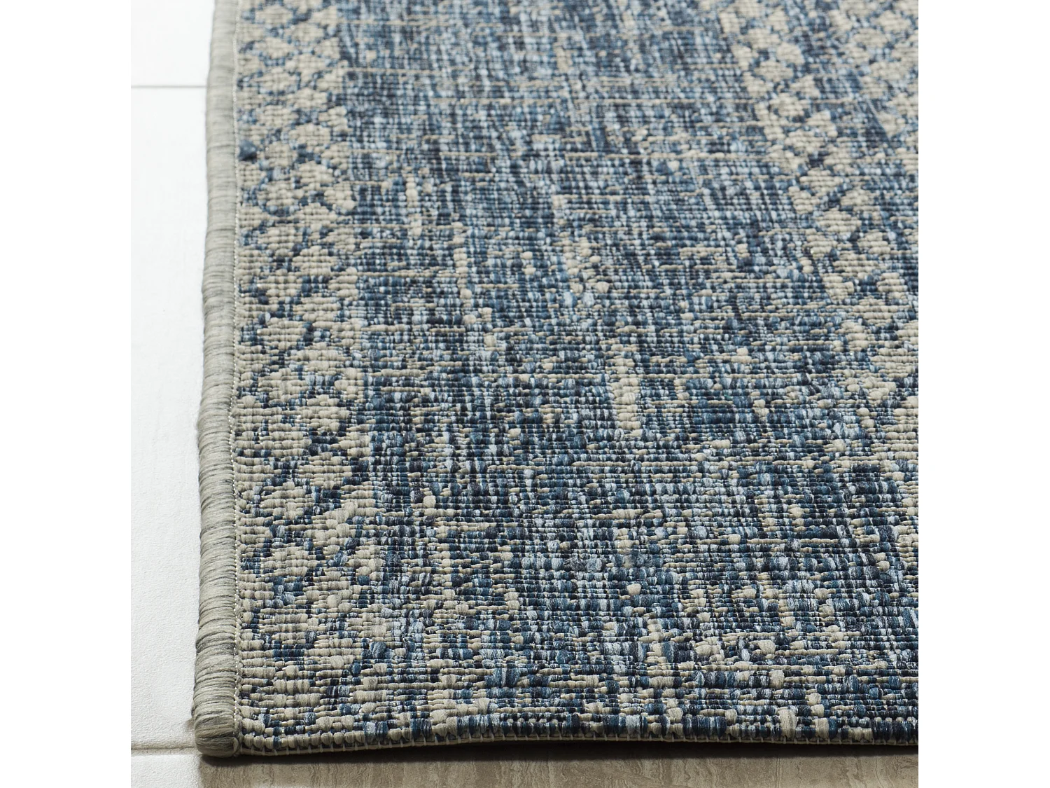 Tapis Gris/Bleu 122 X 170 cm - Rafal
