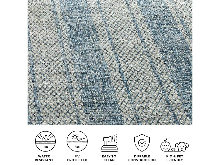 Tapis Gris/Bleu 122 X 170 cm - Rafal