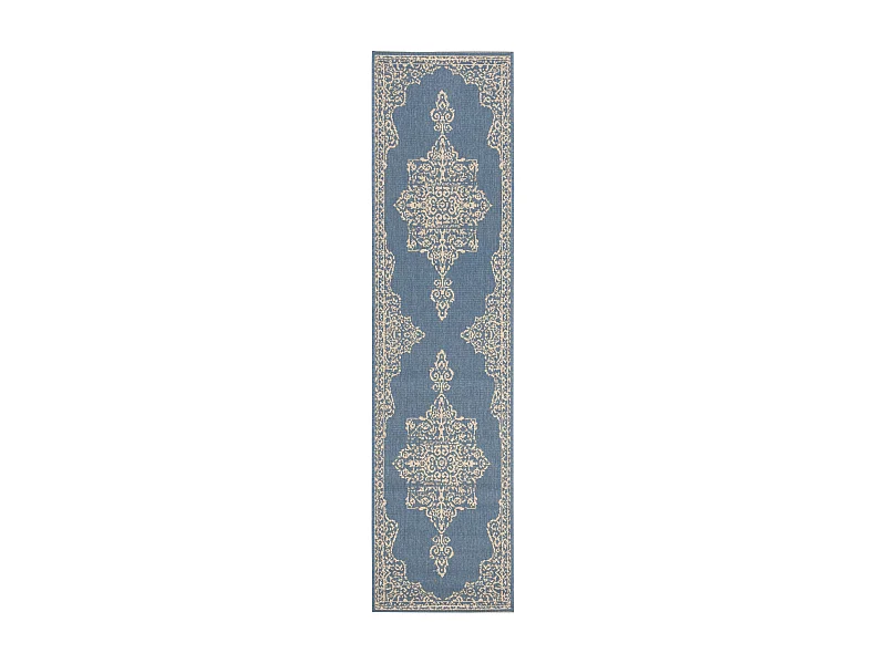 Tapis Neutre/Bleu 61 X 244 cm - Tropea