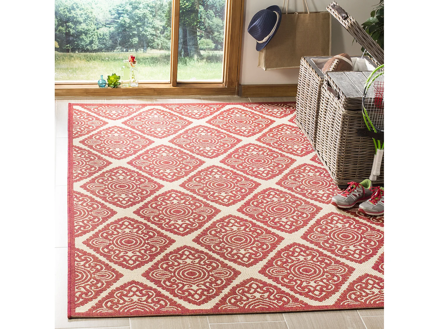 Tapis Rouge/Neutre 155 X 229 cm - Salina