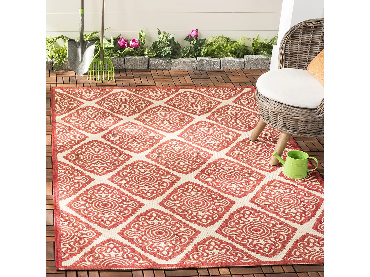 Tapis Rouge/Neutre 155 X 229 cm - Salina