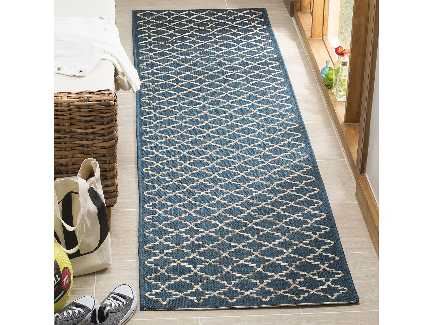 Tapis Bleu Marine/Neutre 69 X 244 cm - Zinnia
