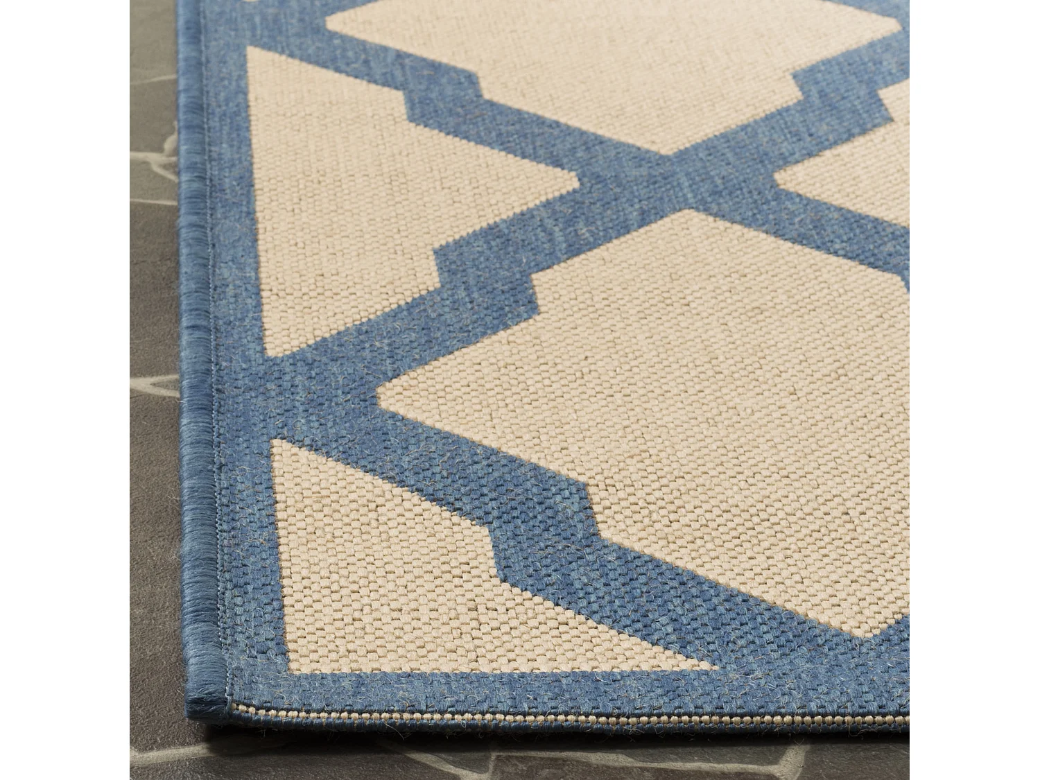 Tapis Neutre/Bleu 79 X 152 cm - Lewine