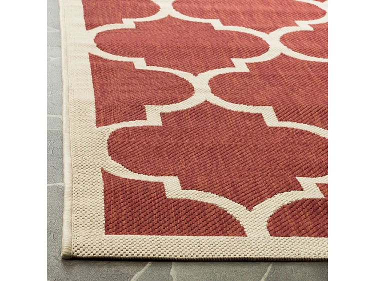 Tapis Rouge/Neutre 160 X 160 cm - Arista