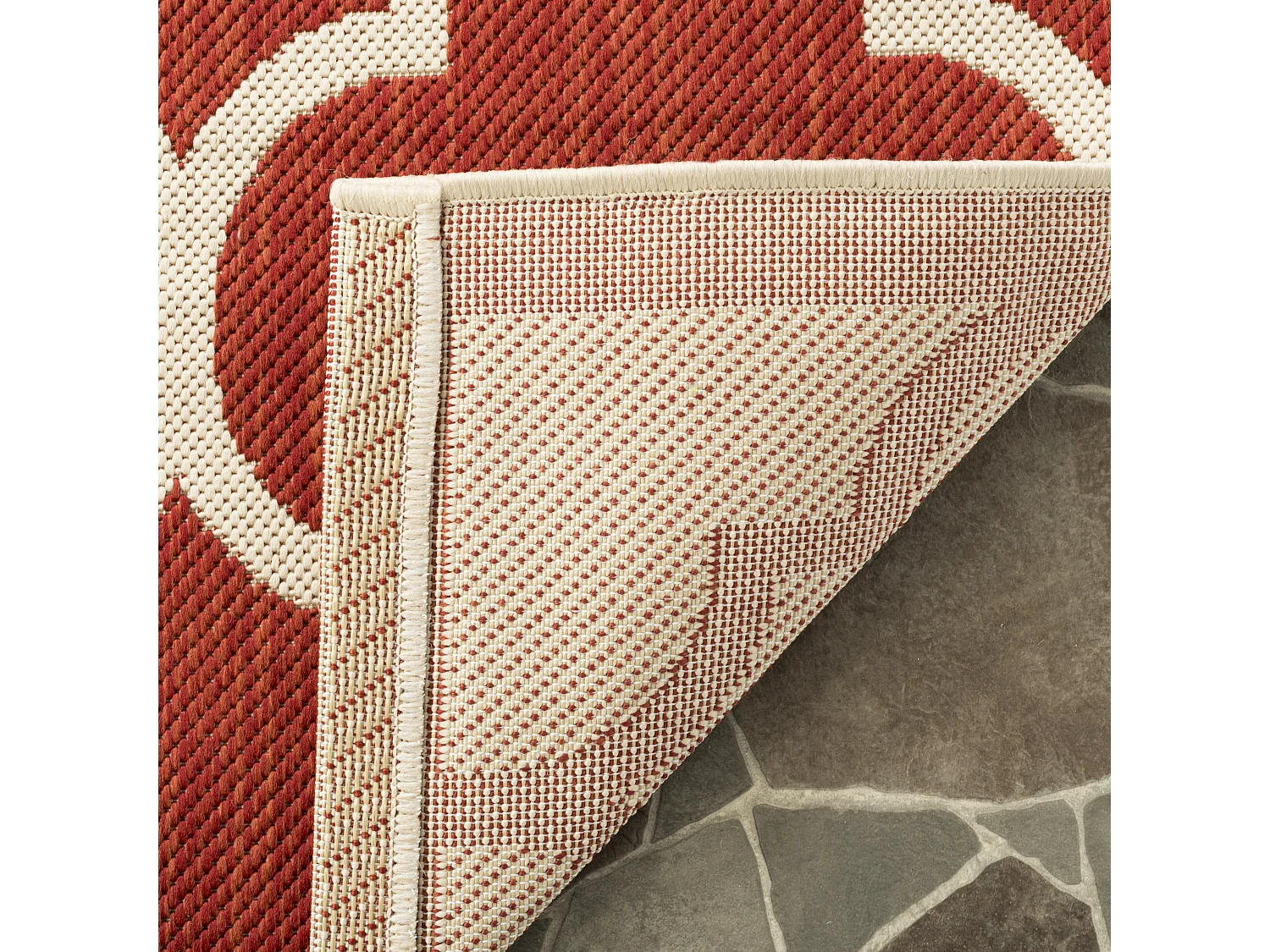 Tapis Rouge/Neutre 160 X 160 cm - Arista