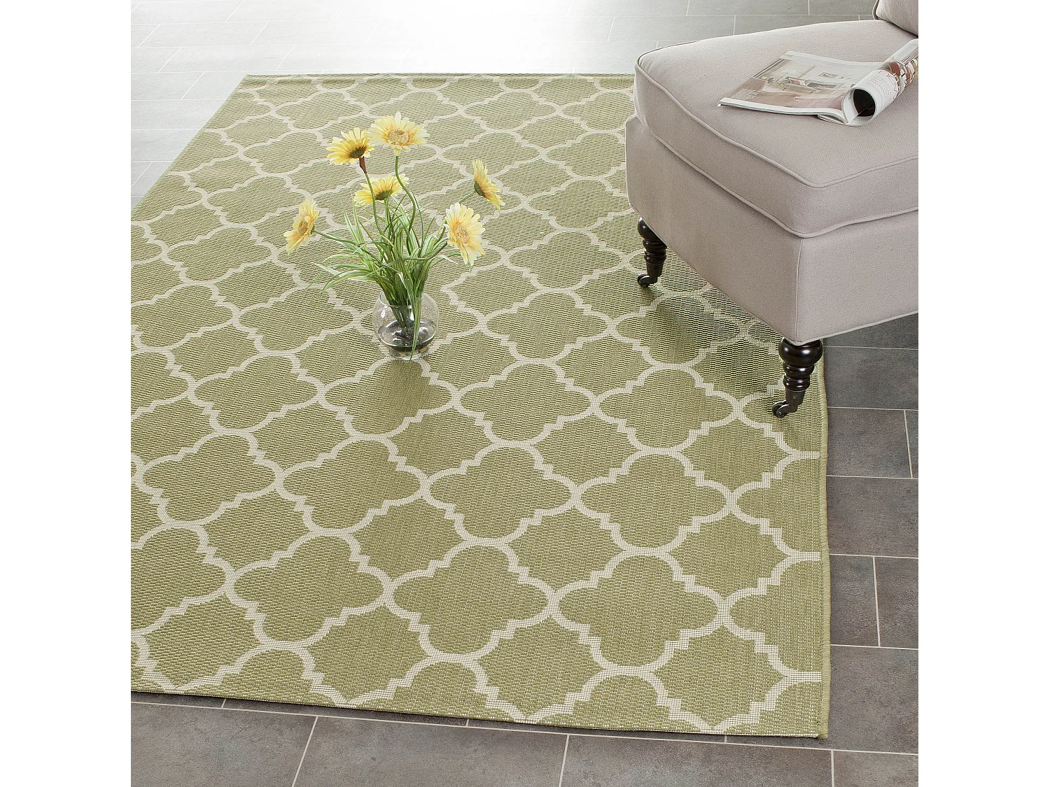 Tapis Vert/Neutre 122 X 170 cm - Bleeker