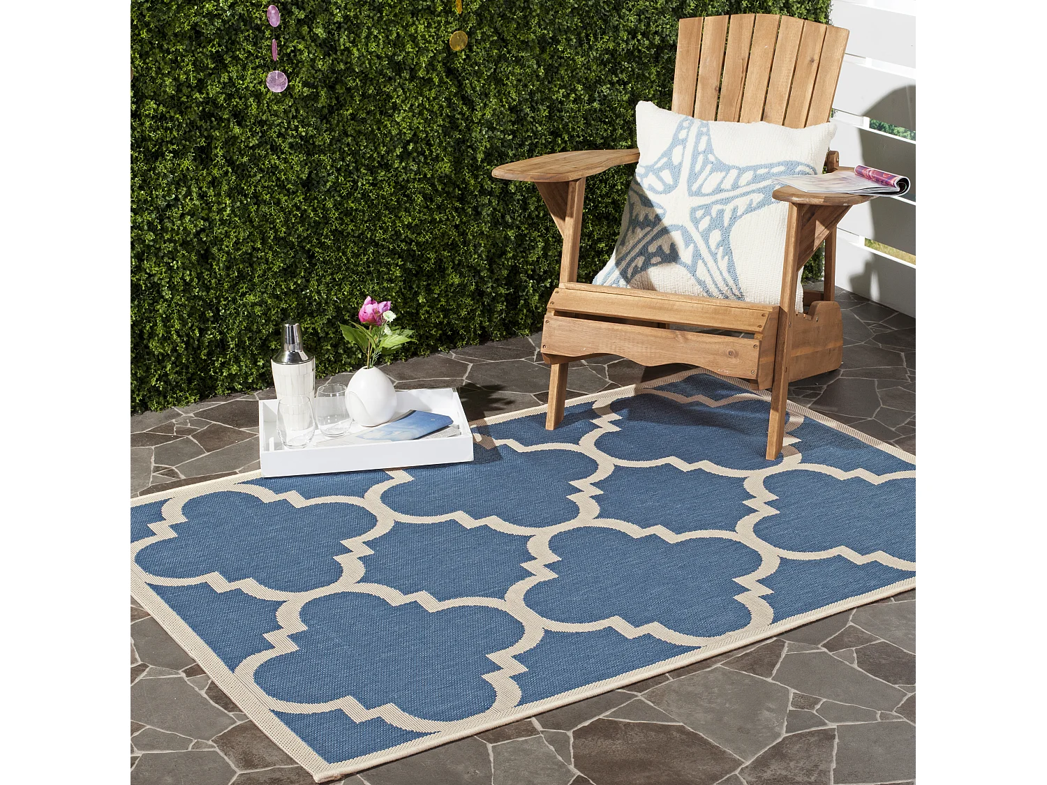 Tapis Bleu/Neutre 79 X 152 cm - Jojo