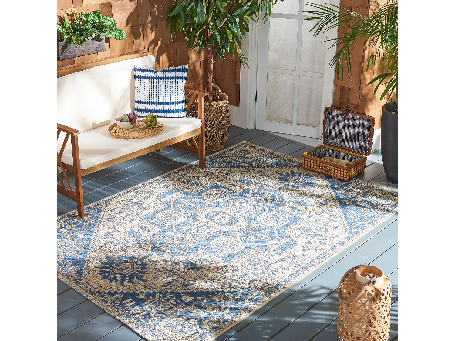 Tapis Bleu/Neutre 122 X 183 cm - Elba