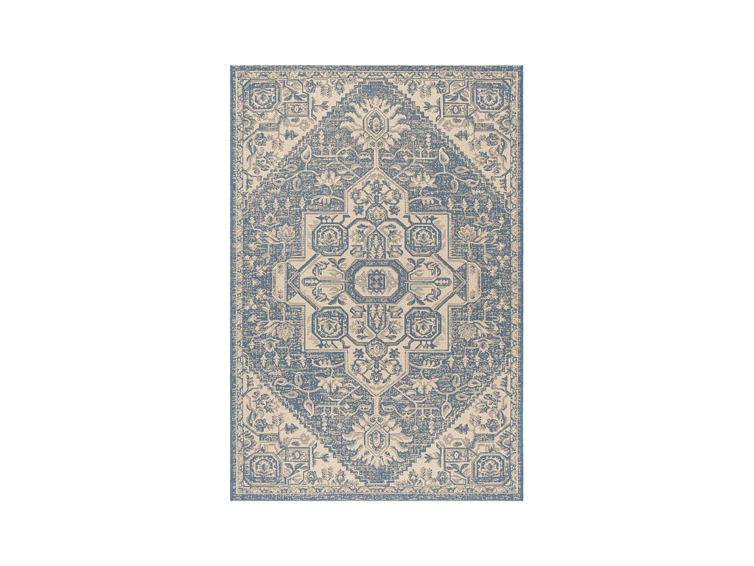 Tapis Neutre/Bleu 122 X 183 cm - Elba