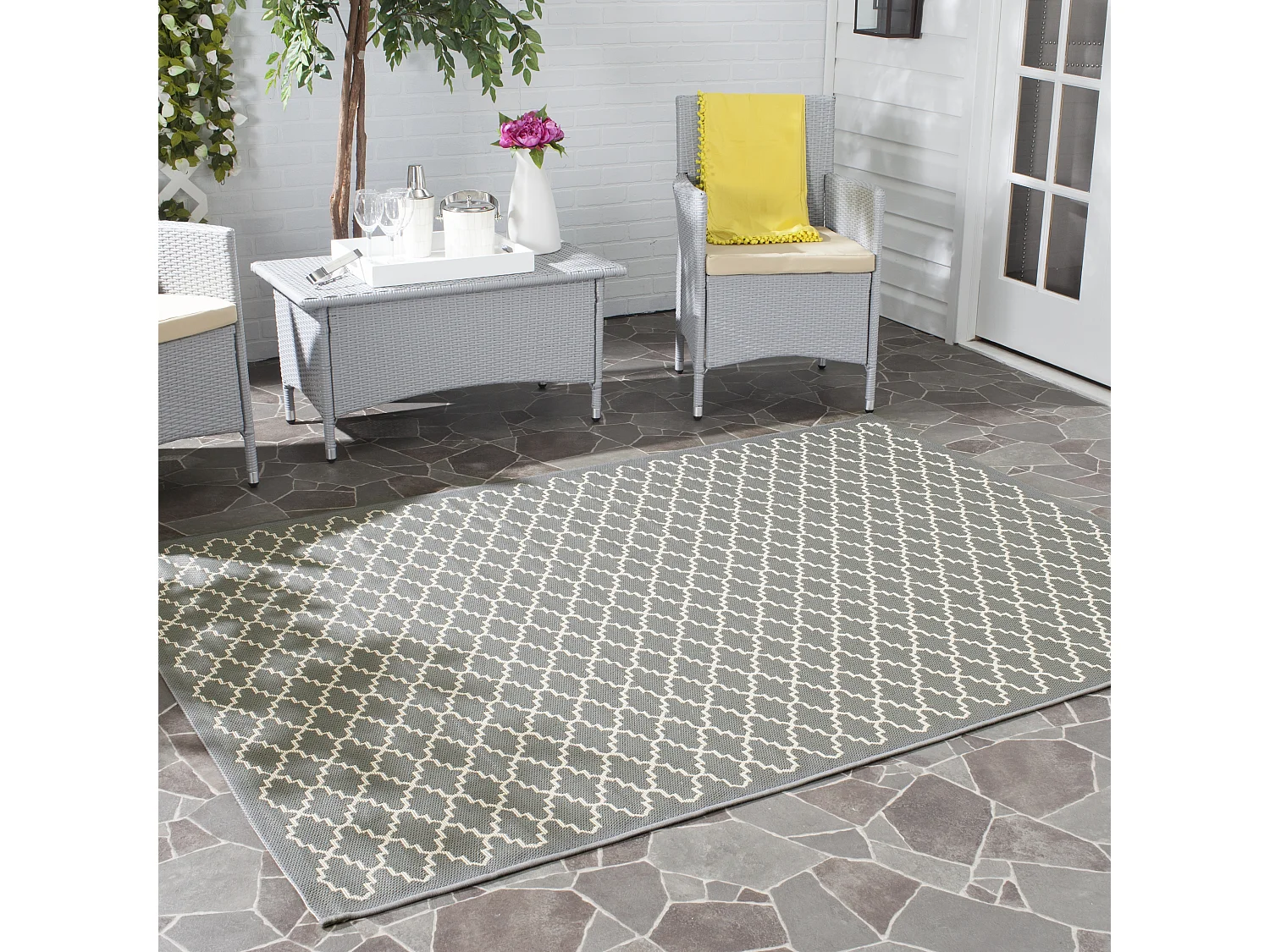 Tapis Gris/Neutre 122 X 170 cm - Zinnia