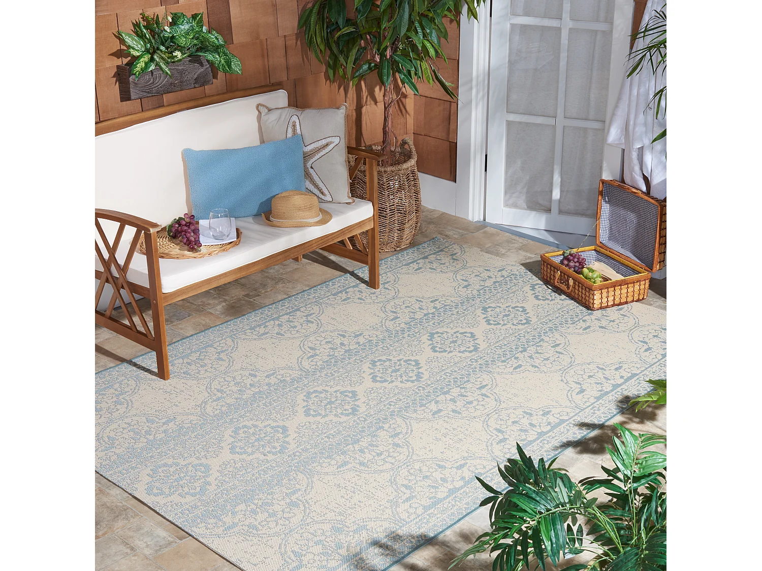 Tapis Bleu/Neutre 122 X 183 cm - Borano