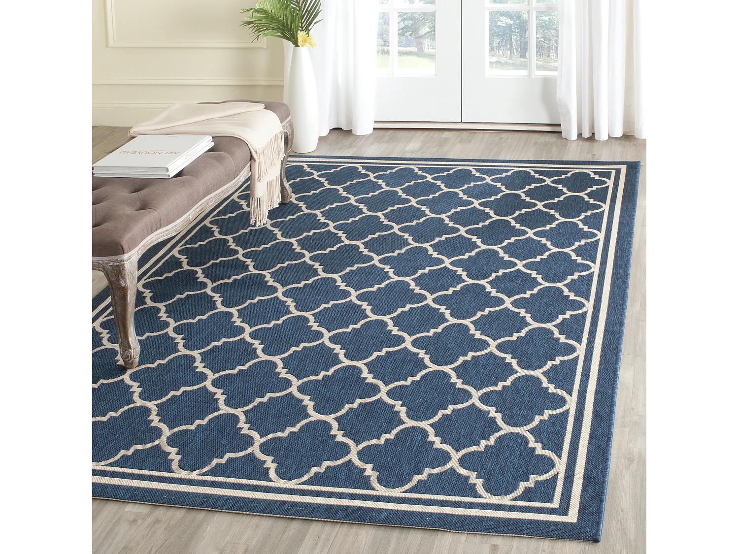 Tapis Bleu Marine/Neutre 122 X 170 cm - Bleeker