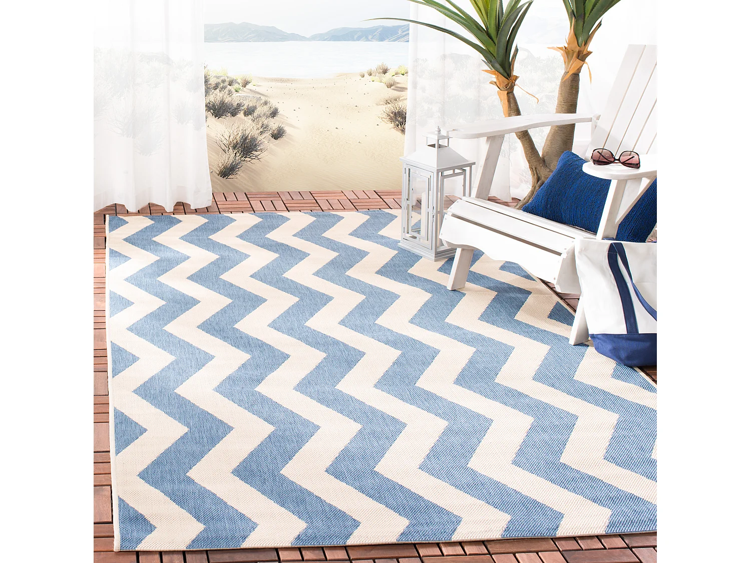 Tapis Bleu/Neutre 122 X 170 cm - Amalfi