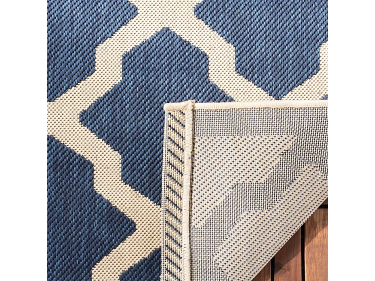 Tapis Bleu Marine/Neutre 160 X 160 cm - Samanna