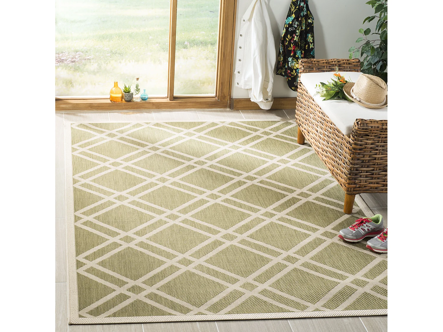 Tapis Vert/Neutre 201 X 290 cm - Thalia