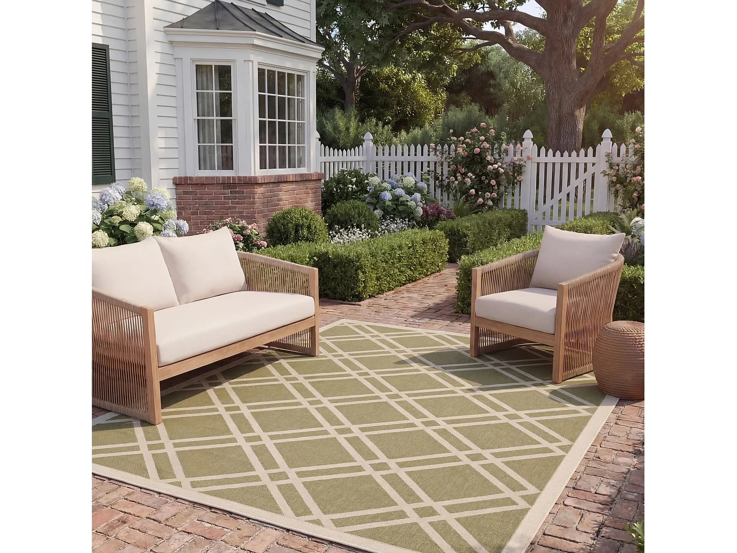 Tapis Vert/Neutre 201 X 290 cm - Thalia